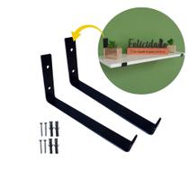 Suporte Mão Francesa Invertido para Prateleiras 20cm Cantoneira L Preta Dws