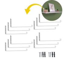 Suporte Mão Francesa Invertido para Prateleiras 25cm Cantoneira L Branca Dws