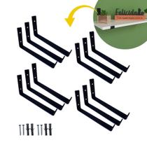 Suporte Mão Francesa Invertido para Prateleiras 25cm Cantoneira L Preta Dws Suporte Mão Francesa Invertido para Prateleiras 25cm Cantoneira L Preta Dws