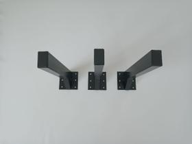 Suporte Mão Francesa Reforçado 40 Cm para Bancada, Balcão e Pia com 3 Peças na Cor Preta Suporte Mão Francesa Reforçado 40 Cm para Bancada, Balcão e Pia com 3 Peças na Cor Preta