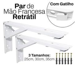 Suporte Mão Francesa Retrátil PAR Dobrável Reforçada 34CM