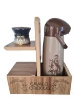 Suporte Mateira para Chimarrão Garrafa Térmica de ate 2lt cuia caixa para erva