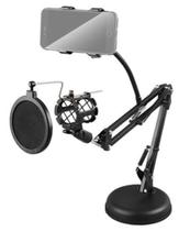 Suporte Mesa Celular Microfone Mini Pedestal Portátil 25-C