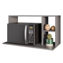 Suporte Micro-Ondas Forno Armário Aéreo 80cm 2 Prateleiras Maya M24 Grafite - Mpozenato