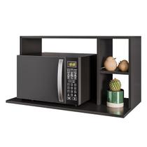 Suporte Micro-Ondas Forno Armário Aéreo 80cm 2 Prateleiras Maya Z34 Preto - Mpozenato