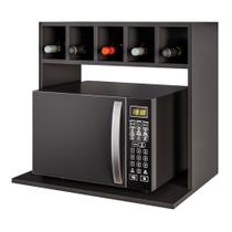 Suporte Micro-Ondas Forno Armário Aéreo com Adega 60cm Lótus M24 Preto - Mpozenato