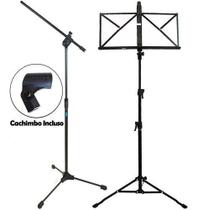 Suporte Microfone Tps Ask C/ Cachimbo + Estante Partitura