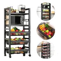 Suporte Microondas Bebedoouro Estante 5 Prateleiras Carrinho Organizador Rack Portatil 5 Andares Armario Cozinha Varanda