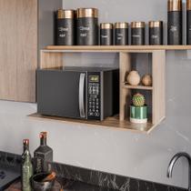 Suporte Microondas com 2 Nichos em MDP Suspenso Zain 80cm M12 - D'Rossi