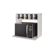 Suporte Microondas Com Nicho Porta Tempero para Cozinha Louis 60cm Branco M12 - D'Rossi