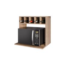 Suporte Microondas Com Nicho Porta Tempero para Cozinha Louis 60cm Freijó M12 - D'Rossi