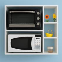 Suporte Microondas Forno duplo 80x80cm Aereo Mdf De Parede Sinanue