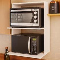 suporte microondas forno mdf 80cm duplo aereo fixo de parede sinanue