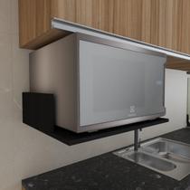 Suporte Microondas Preto 50X37 Pra Otimizar O Seu Espaço