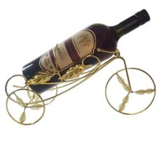 Suporte mini adega vinho garrafa decoração gold bike carroça
