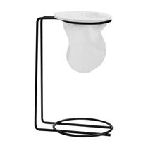 Suporte mini coador café aramado liso com refil preto