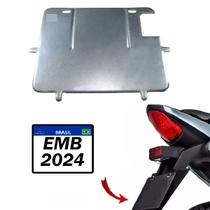 Suporte Moldura de Placa Para Moto Protetor de Aço 20x17CM Adaptavel Para Mercosul ou Placa Cinza