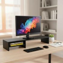 Suporte Monitor 90cm Mdf Escritório Mesa Home Office Quarto Base Gamer TV Notebook