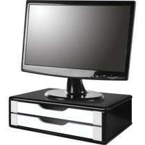 Suporte monitor com 2 gavetas black piano