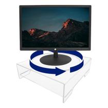 Suporte Monitor Giratório Acrílico Pc Rotativo Apoio Resistente Tela Bancada Elevado Ergonômico Suporte Monitor Giratório Acrílico Pc Rotativo Apoio Resistente Tela Bancada Elevado Ergonômico