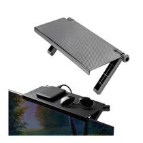 Suporte monitor notebook tv receptor prateleira ajustavel televisao apoio porta documentos organizador decodificador mul