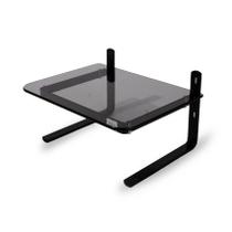 Suporte Monitor Office Preto Vidro Fumê Nr17 Reliza