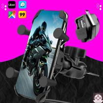 Suporte Moto Garra X Celular Carregador Usb Universal