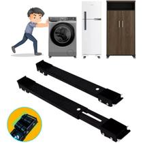 Suporte Móvel com Rodinhas para Geladeira e Fogão 200kg Côr Preto