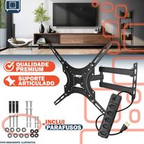 Suporte Móvel TV 32 Á 55 Polegadas Ajustável Triarticulado Universal + Filtro De Linha 5 Tomadas