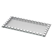 Suporte Multi Uso Retangular em Vidro com Borda e Pés Acrílico