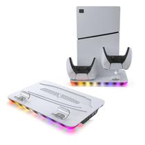 Suporte Multifuncional Base Cooler Carregador de Controle para Ps5 Fat Slim Pro