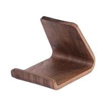 Suporte Multifuncional De Madeira Sólida Em Nogueira Preta Para Telefone E Expositor De Cartões De