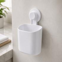 Suporte Multiuso com Ventosa Adesiva Branco Resistente e Durável Fácil de Instalar sem Furos Ideal Organizar Produtos Suporte Multiuso com Ventosa Adesiva Branco Resistente e Durável Fácil de Instalar sem Furos Ideal Organizar Produtos