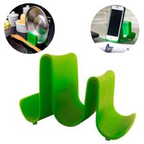 Suporte Multiuso Moderno Apoio Tampa Panela Celular Verde Escritório de Mesa Prana