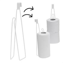 Suporte multiuso para papel toalha ou papel higiênico para caixa acoplada Branco Suporte multiuso para papel toalha ou papel higiênico para caixa acoplada Branco