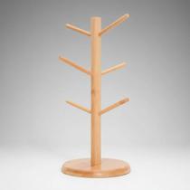 Suporte Multiuso Para Xícaras Organizador Em Bambu 33x16cm