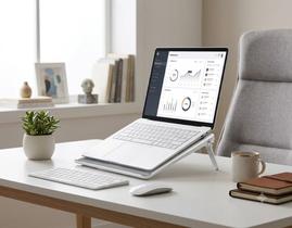 Suporte Notebook Ergonômico Ajustável Dobrável Branco