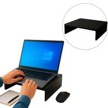 Suporte Notebook Preto Aço Altura Ideal Conforto Mesa Escritório Estudo