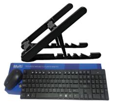 Suporte Notebook + Teclado E Mouse Sem Fio Multilaser Tc251
