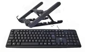 Suporte Notebook + Teclado Slim com fio Multilaser Tc065 Suporte Notebook + Teclado Slim com fio Multilaser Tc065