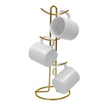 Suporte Organizador 6 Canecas Porta Xícaras Café Bancada Cozinha Dourado - 1126DD Future
