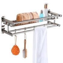 Suporte Organizador Aço Inox 50Cm Banheiro Cozinha Porta - Tatudeboa