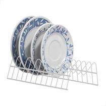Suporte Organizador Aramado Armário Balcão 12 Pratos Branco