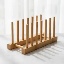 Suporte Organizador Bambu Porta 6 Pratos Multiuso Decoração