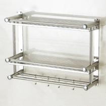 Suporte Organizador Banheiro Cozinha Prateleira Duplo Gancho Inox Resistente Shampoo Condicionador Toalha Pratico Utensilio Condimento Multiuso Suporte Organizador Banheiro Cozinha Prateleira Duplo Gancho Inox Resistente Shampoo Condicionador Toalha Pratico Utensilio Condimento Multiuso