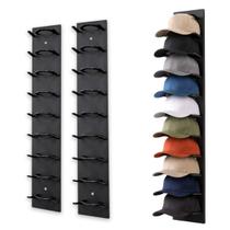 Suporte Organizador Bone Kit 2 Uni Chapeu Parede Porta Armario Gancho Entrada Expositor Adesivo Casa Closet Sala Quarto