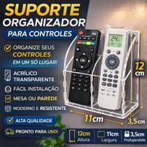 Suporte Organizador Controle Remoto Acrílico Transparente Para TV e Ar Condicionado Suporte Organizador Controle Remoto Acrílico Transparente Para TV e Ar Condicionado