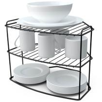 Suporte Organizador De Armário Porta Pratos Vertical Aramado - Stolf Suporte Organizador De Armário Porta Pratos Vertical Aramado - Stolf