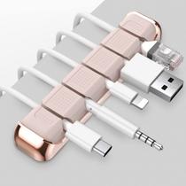 Suporte organizador de cabos AHASTYLE de 5 slots para cabo USB (rosa)
