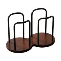 Suporte Organizador De Canecas De Chá De Madeira Com Bastão Longo Para Armazenamento E Exibição Em